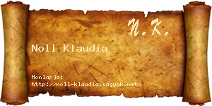 Noll Klaudia névjegykártya
